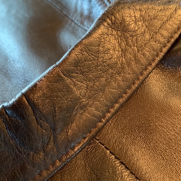 VERA PELLA leather jacket, brown-black, women’s size large (closer to a medium) - Picture 4 of 7